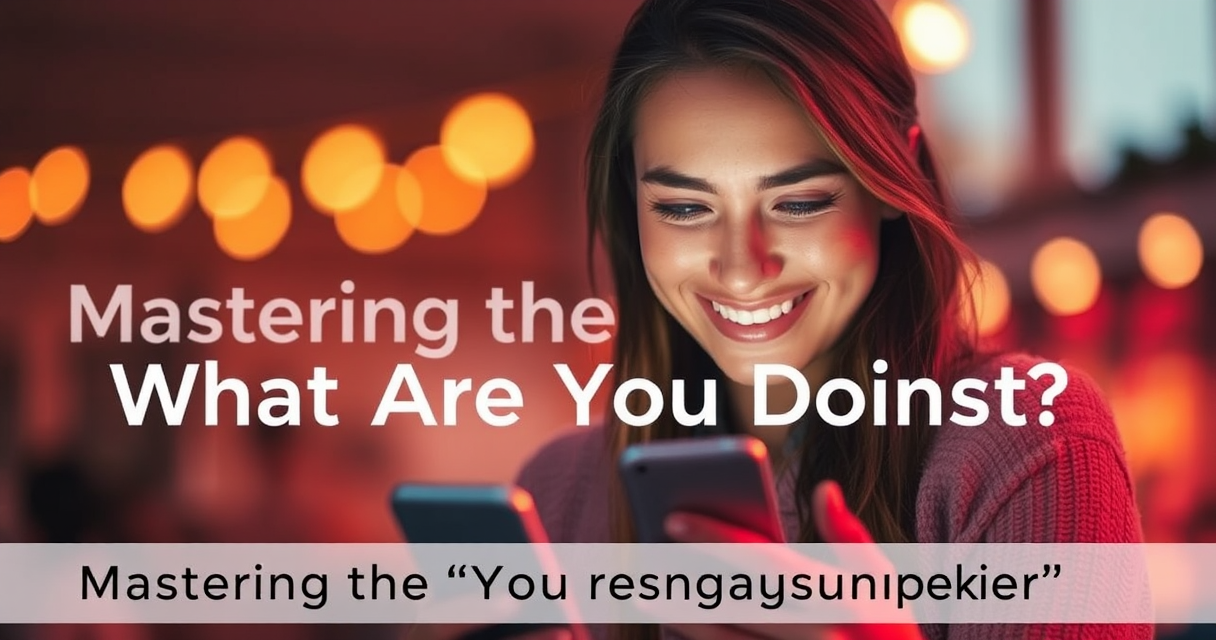 Mastering the 'What Are You Doing?' Text: Your Guide to Engaging Replies